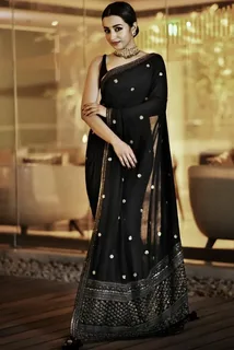 black party wear saree