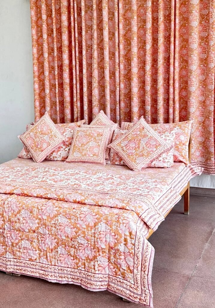 Hand Block printed curtains online 